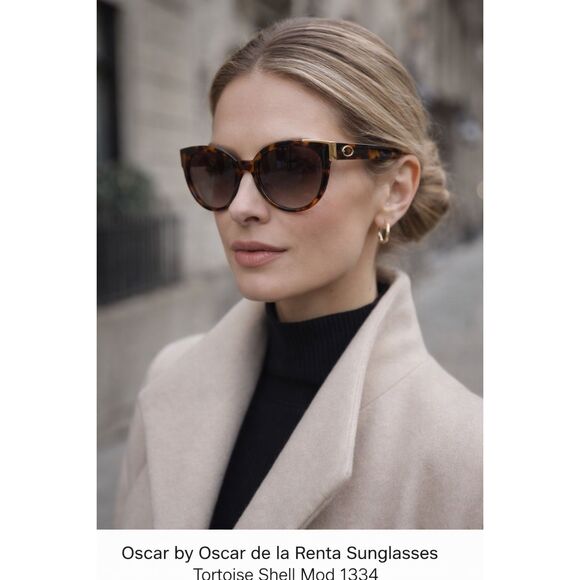 Oscar de la Renta Tortoise Shell Sunglasses Mod 1334 Women\'s Designer Cat Eye NE main image 5